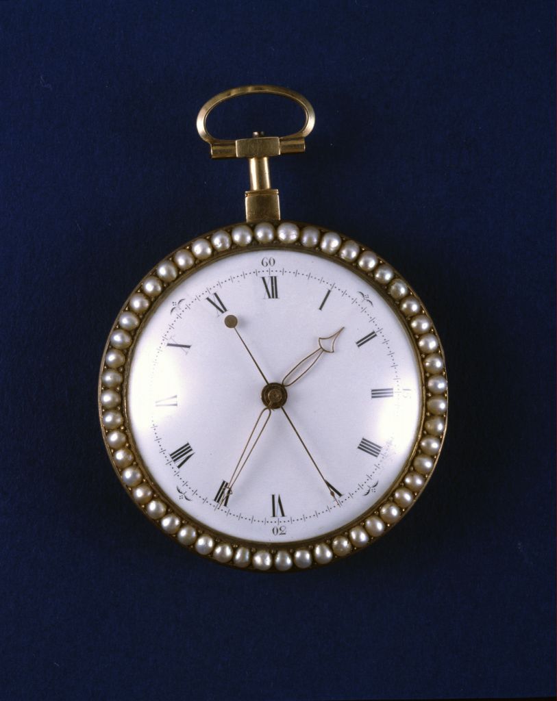 图片[1]-Copper gilded enamel pocket watch with beaded edge painting-China Archive